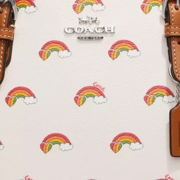 COACH Pride Bags Mollie Tote 25 With Rainbow Heart Print NWT Authentic 🌈 - Picture 4 of 15